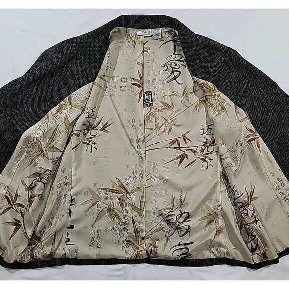 Chico's Blazer Jacket Size 3 Women's Size US XL Tweed Silk Lined 3 Buttons - Picture 8 of 14